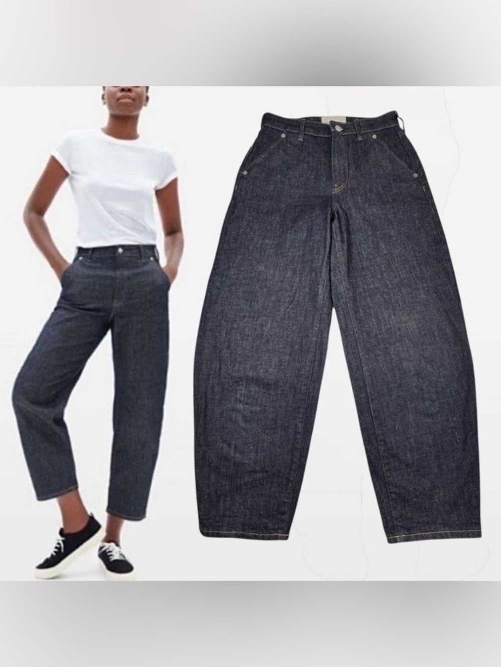 New W/out Tag Everlane Dark Blue Indigo The Arc Jeans Sz 25 $130